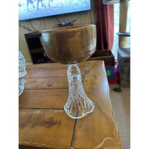 Handcrafted Ceramic & Glass Goblet With Textured Base Unique Design For Display